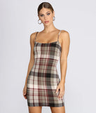 Plaid Knit Mini Dress