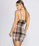 Plaid Knit Mini Dress