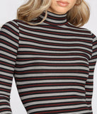 Stripe Right Mock Neck Mini Dress