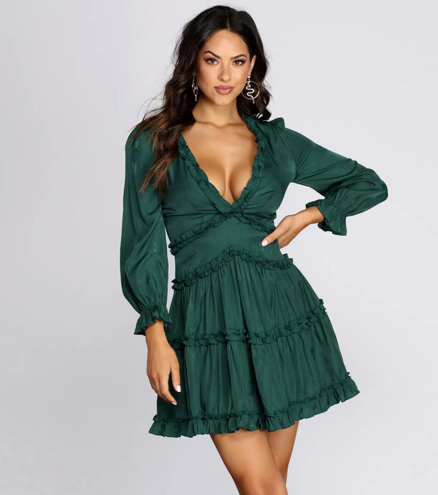 All Over Ruffled Skater Dress