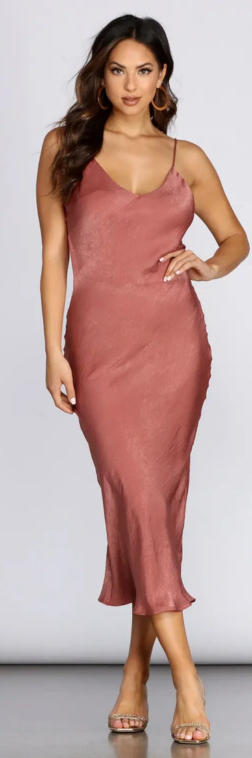 Satin Dreams Midi Dress