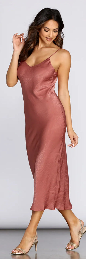 Satin Dreams Midi Dress
