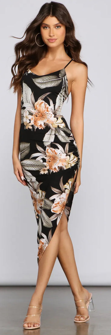 Let Beauty Bloom Floral Midi Dress