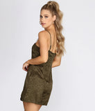Satin Leopard Print Mini Dress