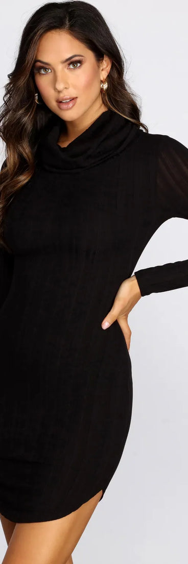 On A Roll Long Sleeve Mini Dress