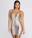 Satin Snake Print Mini Dress