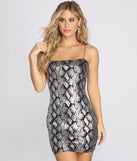 Snake It Away Metallic Mini Dress