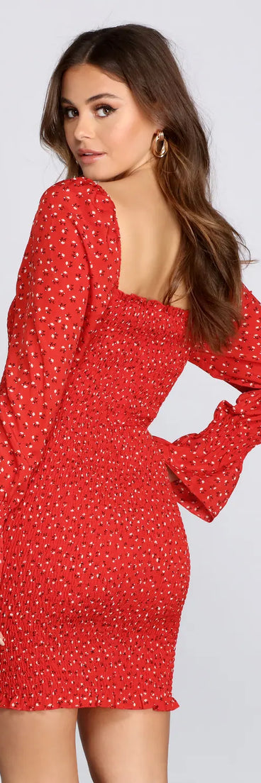 Floral Flair Smocked Mini Dress