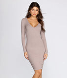 Long Sleeve Knit Midi Dress