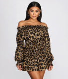 Cool Cat Leopard Off Shoulder Mini Dress