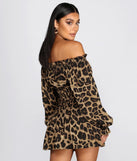 Cool Cat Leopard Off Shoulder Mini Dress