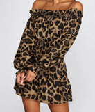 Cool Cat Leopard Off Shoulder Mini Dress