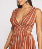 Season of Stripes Cutout Gauze Mini Dress