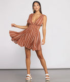 Season of Stripes Cutout Gauze Mini Dress
