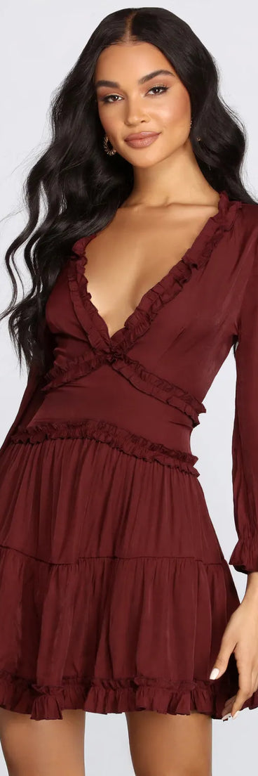 All Over Ruffled Skater Dress