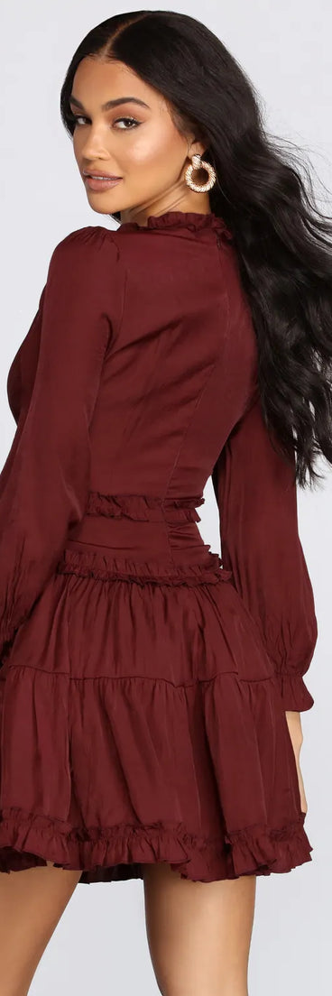 All Over Ruffled Skater Dress