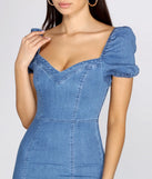 Denim Doll Puff Sleeve Mini Dress