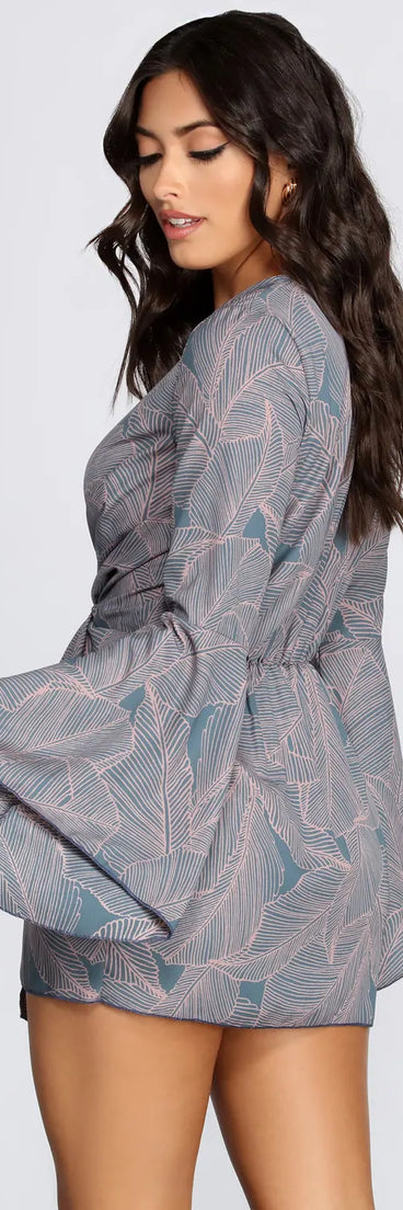 Tropics Vibe Plunging Mini Dress