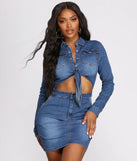 Denim Dreamer Tie Front Dress