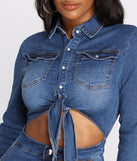 Denim Dreamer Tie Front Dress