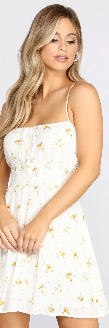 Floral Persuasion Smocked Mini Dress