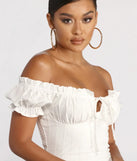Show 'Em Off Shoulder Smocked Mini Dress