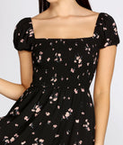 Square Neck Floral Mini Dress