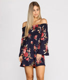 Bell Sleeve Beauty Floral Mini Dress