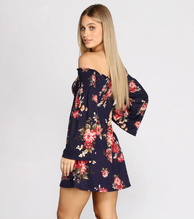 off the shoulder derby dress Isa Off the Shoulder Ruched Mini Dress • Shop American Threads Dresses Brown / L