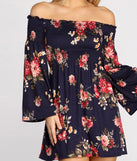 Bell Sleeve Beauty Floral Mini Dress