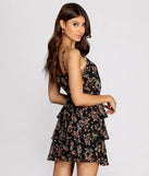 Picturesque Petals Tiered Ruffle Chiffon Mini Dress