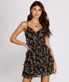 Picturesque Petals Tiered Ruffle Chiffon Mini Dress