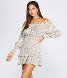 Ruffle Up Chiffon Off Shoulder Mini Dress