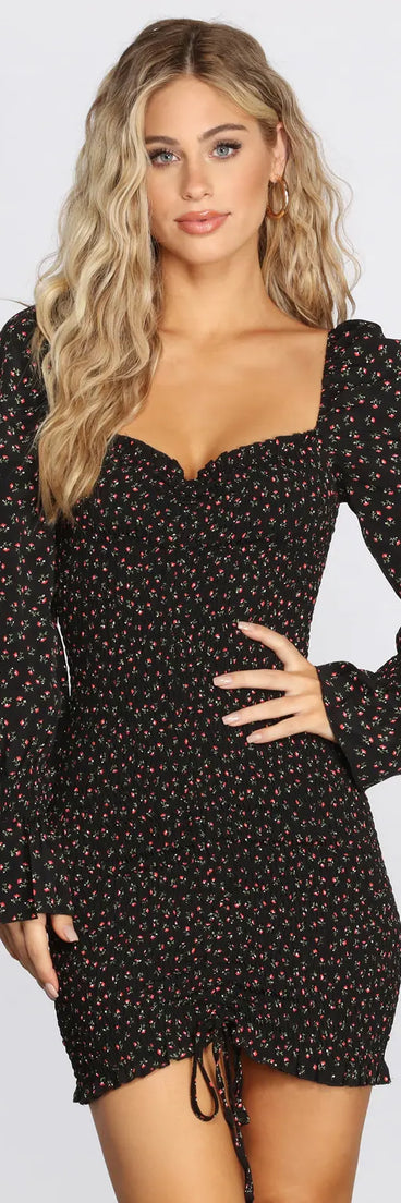Floral Stunner Smocked Mini Dress