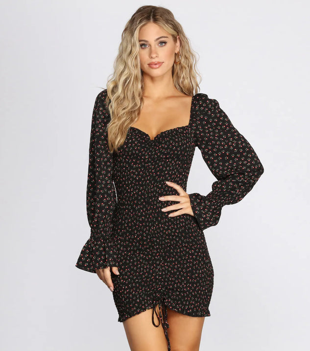 Floral Stunner Smocked Mini Dress