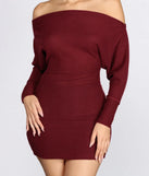 Off Shoulder Knit Mini Dress