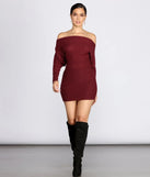 Off Shoulder Knit Mini Dress