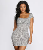 Puff Sleeve Leopard Print Mini Dress