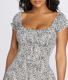 Puff Sleeve Leopard Print Mini Dress