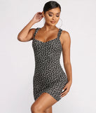 Sweetheart Neck Ruffled Ditsy Print Mini Dress