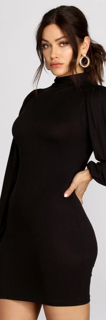 Casual Chick Mock Neck Mini Dress