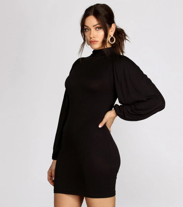 Casual Chick Mock Neck Mini Dress