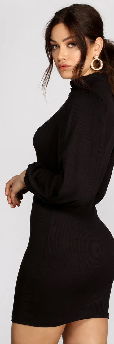 Casual Chick Mock Neck Mini Dress