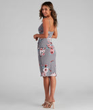 Floral Moment Asymmetrical High Slit Midi Dress