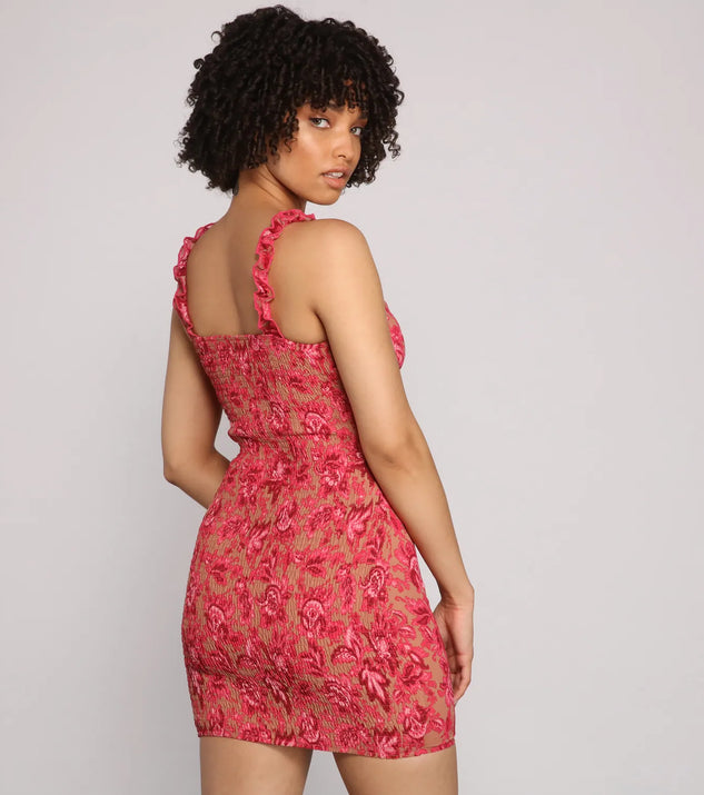 パーティードレス Printed Silk Jersey Mini Dress Alessandra Rich Cutout floral-print silk-satin mini dress