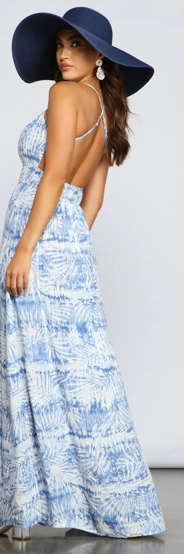 Take Me Away Tropical Tie-Dye Maxi Dress