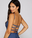 Second Take Denim Lace-Up Mini Dress