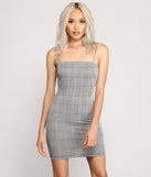 Pretty In Plaid Knit Mini Dress