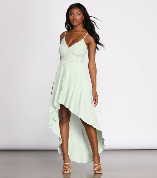 Crochet Chic High Low Dress | Windsor Crochet Chic High Low Dress | Windsor