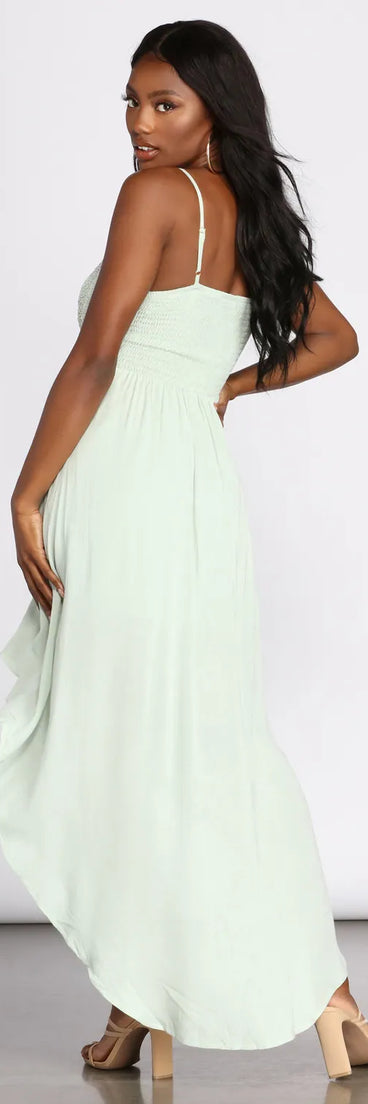 Crochet Chic High Low Dress